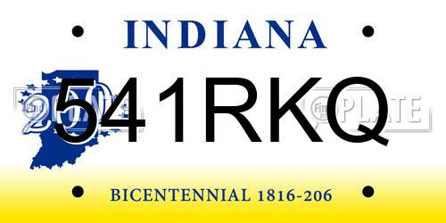 541RKQ Indiana License Plate