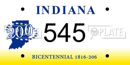 545 Indiana License Plate