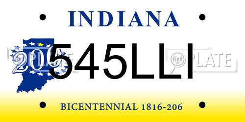 545LLI Indiana License Plate