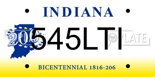 545LTI Indiana License Plate