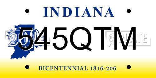 545QTM Indiana License Plate