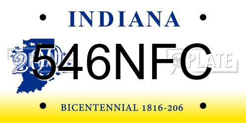546NFC Indiana License Plate
