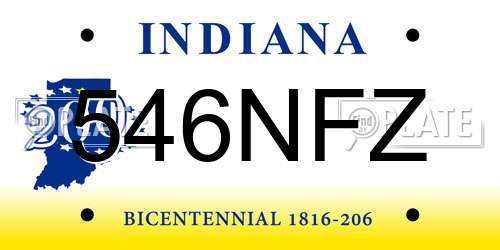 546NFZ Indiana License Plate