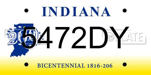5472DY Indiana License Plate