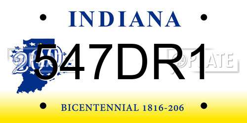 547DR1 Indiana License Plate