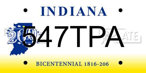 547TPA Indiana License Plate