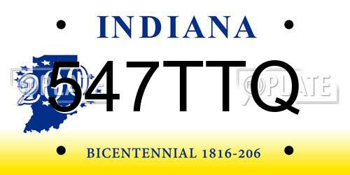 547TTQ Indiana License Plate