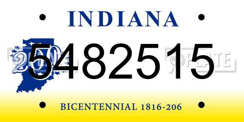 5482515 Indiana License Plate