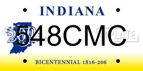 548CMC Indiana License Plate