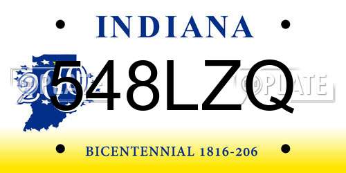 548LZQ Indiana License Plate