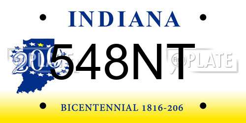 548NT Indiana License Plate