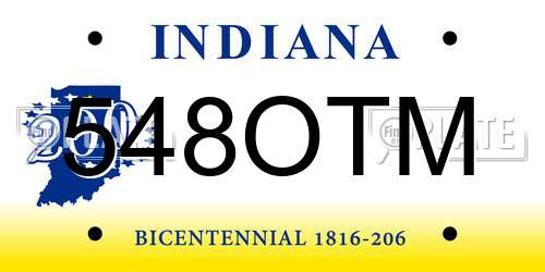 548OTM Indiana License Plate