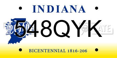 548QYK Indiana License Plate