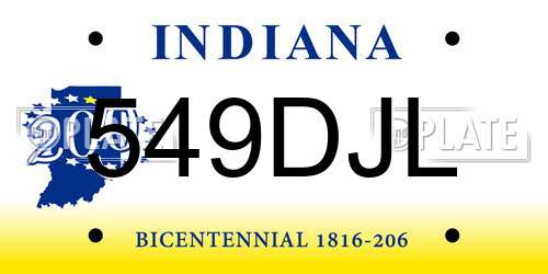 549DJL Indiana License Plate