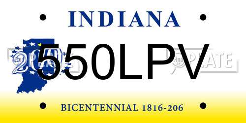 550LPV Indiana License Plate