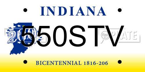 550STV Indiana License Plate