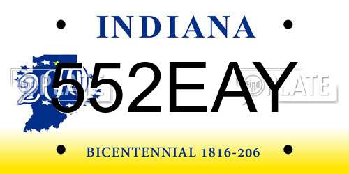 552EAY Indiana License Plate