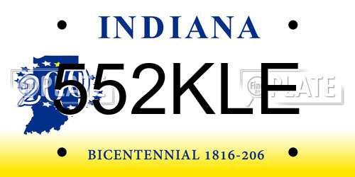 552KLE Indiana License Plate