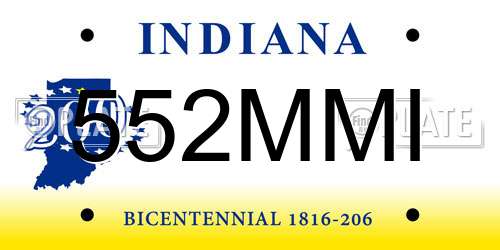552MMI Indiana License Plate