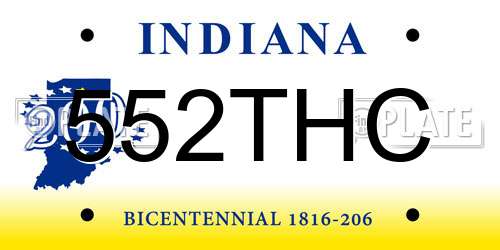 552THC Indiana License Plate