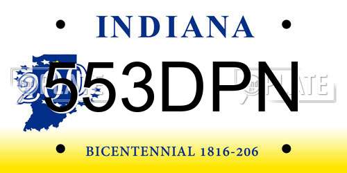 553DPN Indiana License Plate