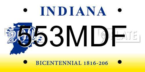 553MDF Indiana License Plate