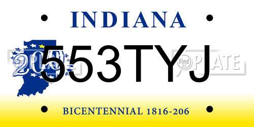 553TYJ Indiana License Plate