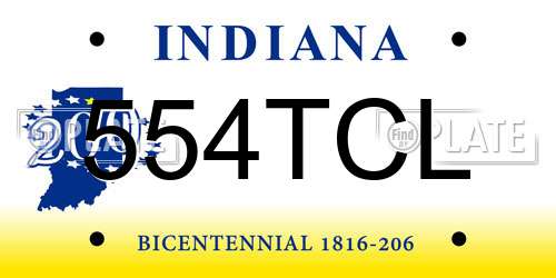 554TCL Indiana License Plate