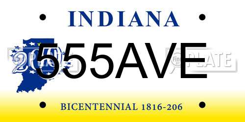 555AVE Indiana License Plate