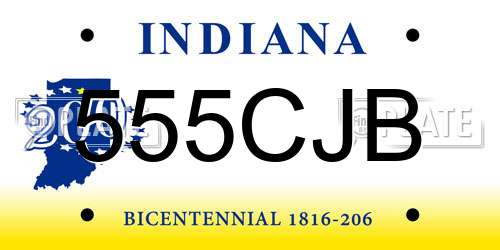 555CJB Indiana License Plate