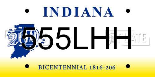 555LHH Indiana License Plate