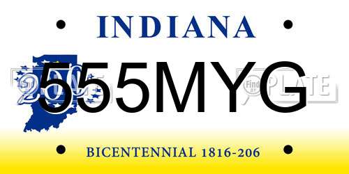 555MYG Indiana License Plate