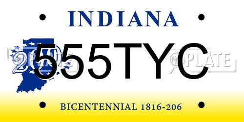555TYC Indiana License Plate