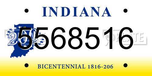 5568516 Indiana License Plate