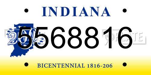 5568816 Indiana License Plate