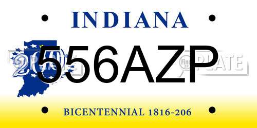 556AZP Indiana License Plate