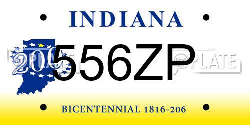 556ZP Indiana License Plate