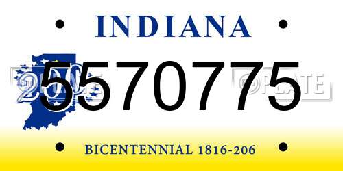 5570775 Indiana License Plate
