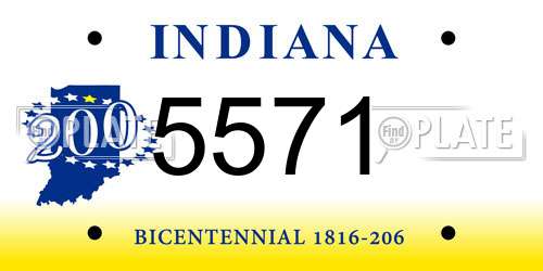 5571 Indiana License Plate