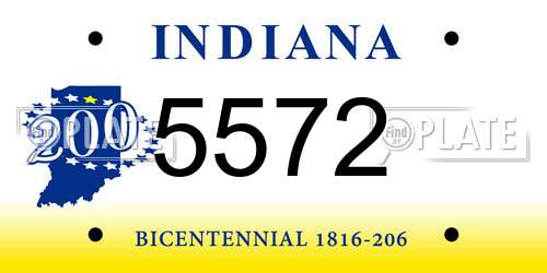 5572 Indiana License Plate