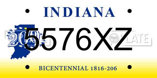 5576XZ Indiana License Plate