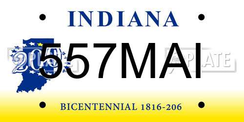557MAI Indiana License Plate