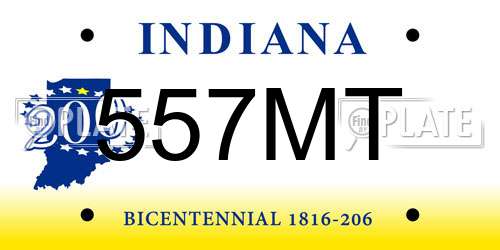 557MT Indiana License Plate