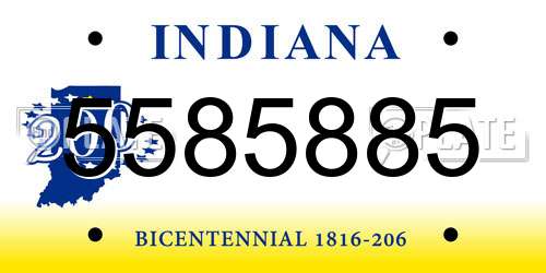 5585885 Indiana License Plate