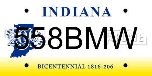558BMW Indiana License Plate
