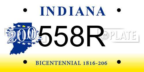 558R Indiana License Plate