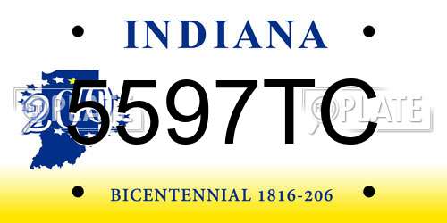 5597TC Indiana License Plate