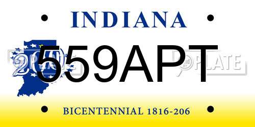559APT Indiana License Plate