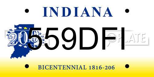 559DFI Indiana License Plate