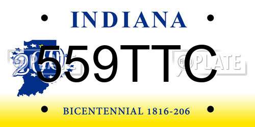 559TTC Indiana License Plate